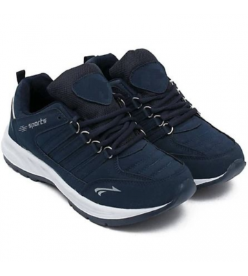Navy Blue Laced sports shoes for Running